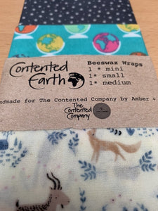 NEW PRODUCT!! Contented Earth Beeswax Wraps  (A great alternative to cling-film and tin-foil.)