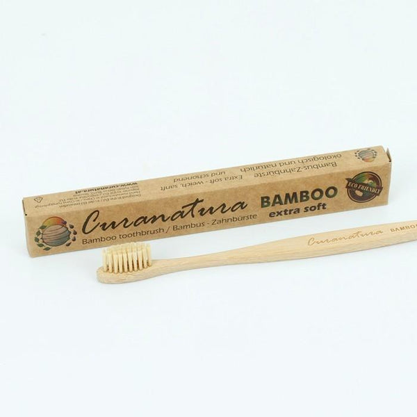 Bamboo Toothbrush with Bamboo & Nylon Bristles (Adult), by Curanata  £3.75 The Contented Company ecofriendly zerowaste