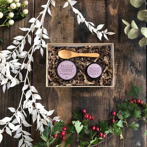 Plant-based Skincare: Cleanse & Glow Luxury Stocking Filler (Limited Edition), by Meadow Skincare  Cleanse & Restore Gift Set £15 Eco-friendly, Zero Waste The Contented Company