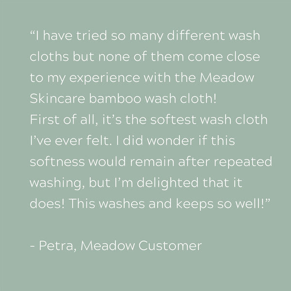 Plant-based Skincare: Bamboo Washcloth, by Meadow Skincare  Plastic Free Wash Cloth £4 Eco-friendly, Zero Waste The Contented Company