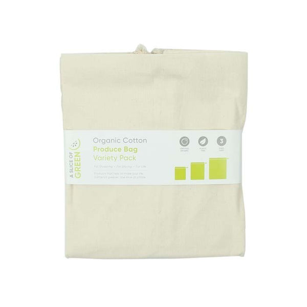 Reusable Organic Cotton Produce Bags Multipack of 3, by A Slice of Green  Reusable Organic Cotton Net Bag £5.25 Eco-friendly, Zero Waste The Contented Company