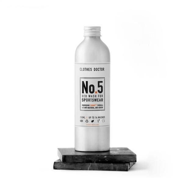 Eco Wash - No.5 for Sportswear, by Clothes Doctor Plastic Free Laundry Liquid - No.5 for Sportswear Non Toxic Detergent Laundry Liquid £19.5 Eco-friendly, Zero Waste The Contented Company