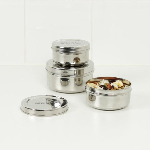 Plastic Free Stainless Steel Set of 3 Containers, by Slice of Green  Containers £19.5 Eco-friendly, Zero Waste The Contented Company