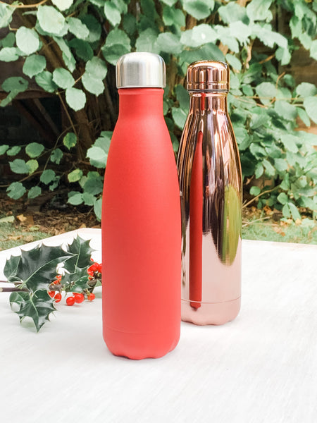 Reusable Insulated Stainless Steel 500ml Bottle - Smooth Finish, by Qwetch