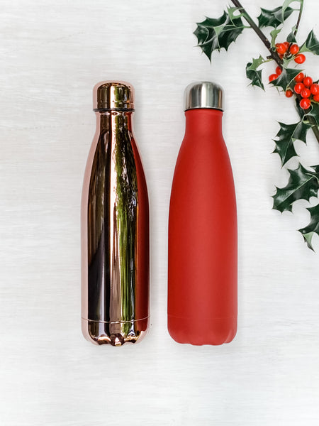 Reusable Insulated Stainless Steel 500ml Bottle - Smooth Finish, by Qwetch