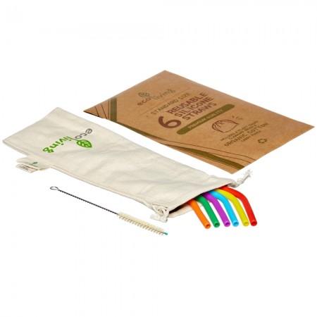 Reusable plastic-free Silicone Straws (pack of 6), EcoLiving  Plastic Free Straws £12.25 Eco-friendly, Zero Waste The Contented Company